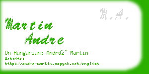 martin andre business card